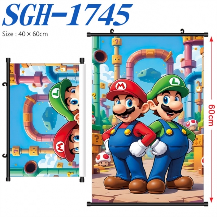 Super Mario Anime digital printed pole style hanging picture Wall Scroll 40x60cm