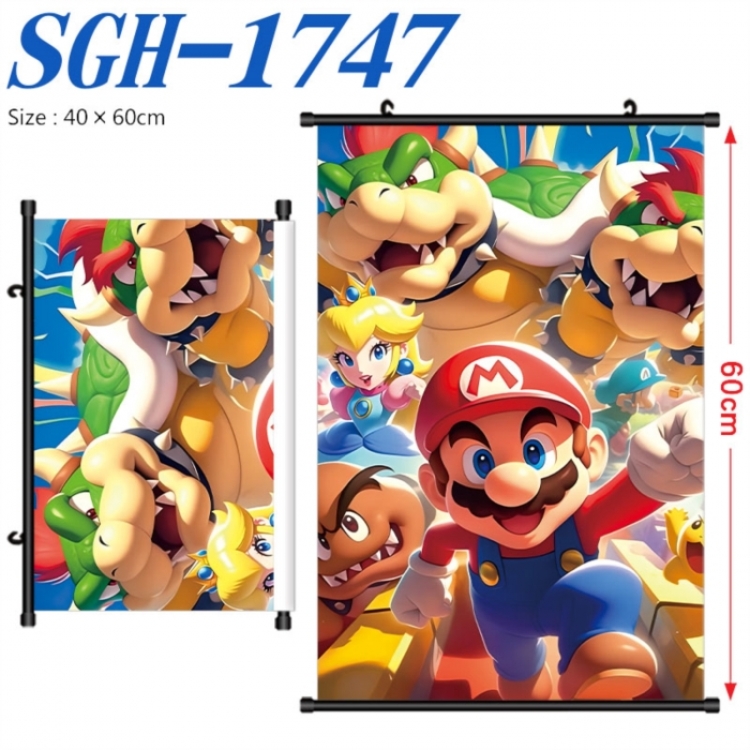Super Mario Anime digital printed pole style hanging picture Wall Scroll 40x60cm