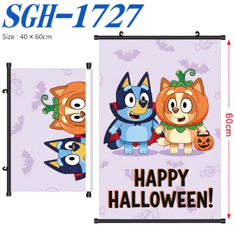 Bluey Anime digital printed pole style hanging picture Wall Scroll 40x60cm