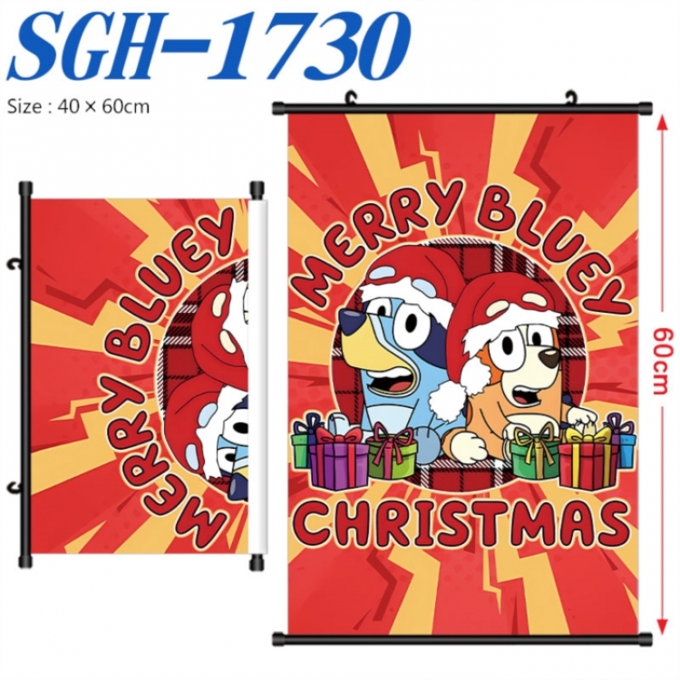 Bluey Anime digital printed pole style hanging picture Wall Scroll 40x60cm