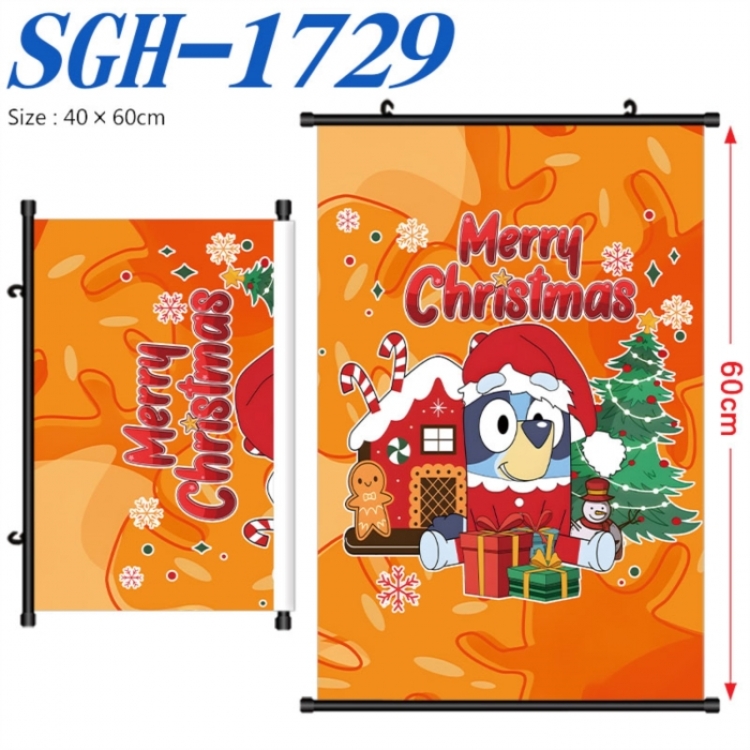 Bluey Anime digital printed pole style hanging picture Wall Scroll 40x60cm