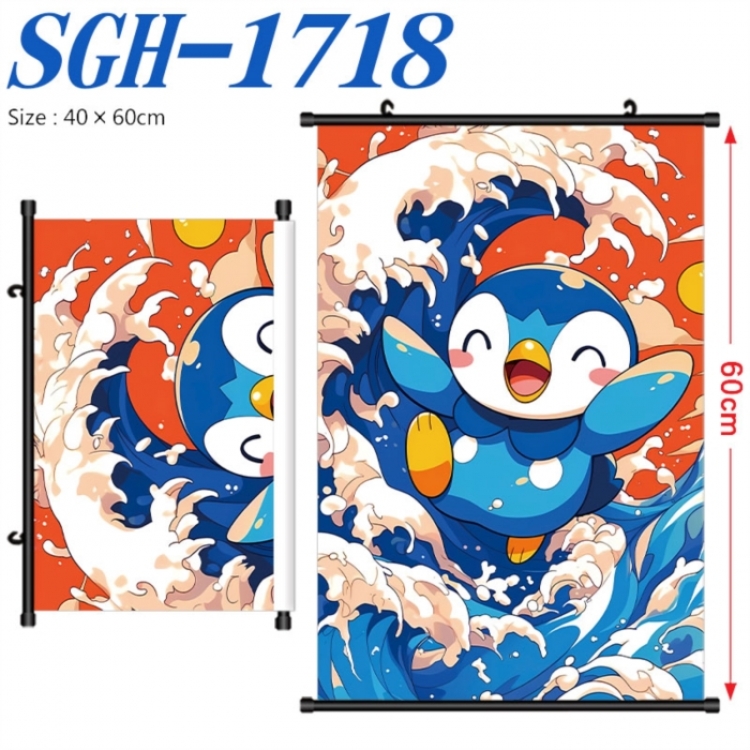 Pokemon Anime digital printed pole style hanging picture Wall Scroll 40x60cm