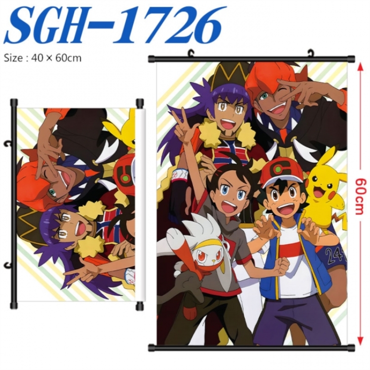 Pokemon Anime digital printed pole style hanging picture Wall Scroll 40x60cm
