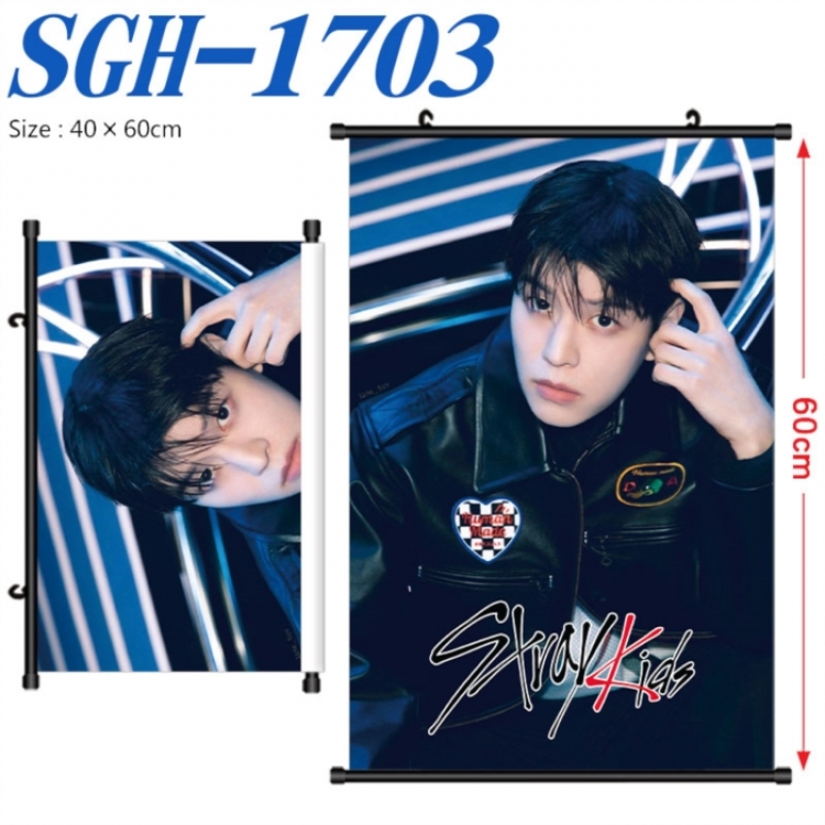 StrayKids Anime digital printed pole style hanging picture Wall Scroll 40x60cm