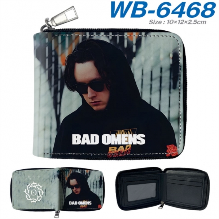 Bad Omens Anime color short full zip folding wallet 10x12x2.5cm