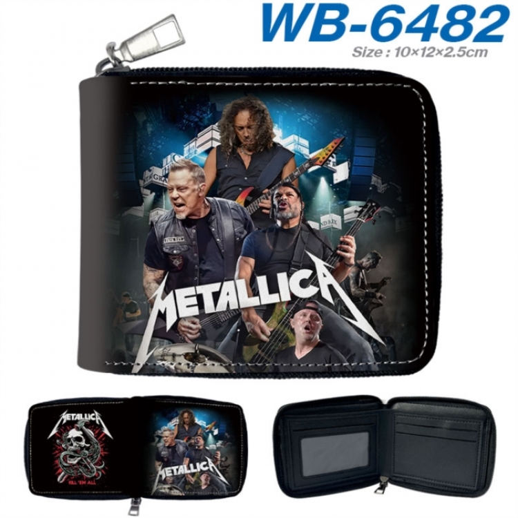 Metallica Anime color short full zip folding wallet 10x12x2.5cm