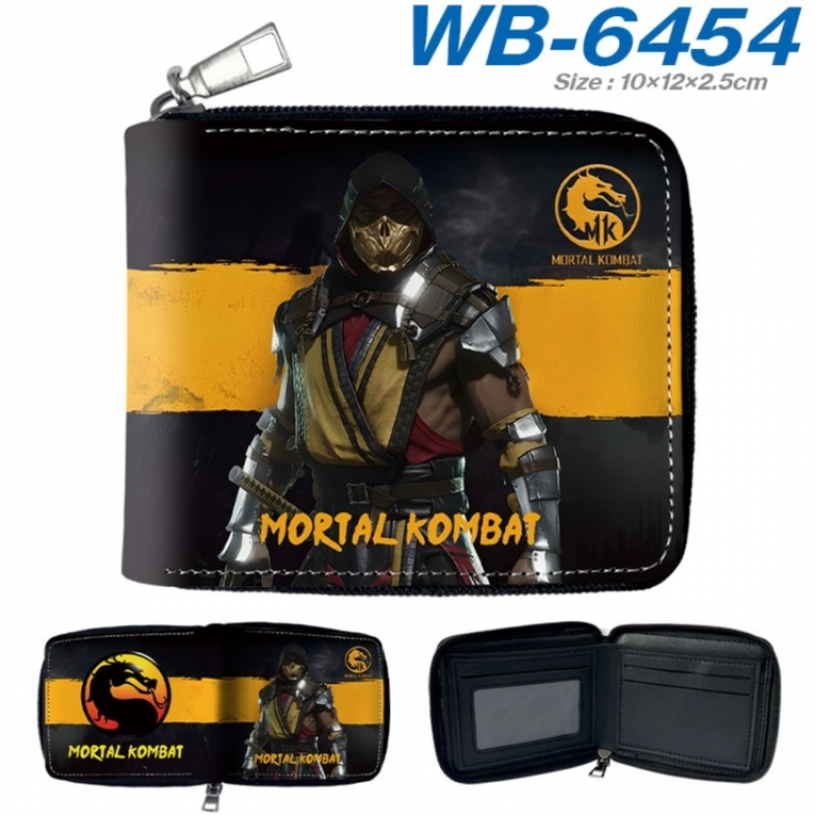 Mortal Komba Anime color short full zip folding wallet 10x12x2.5cm