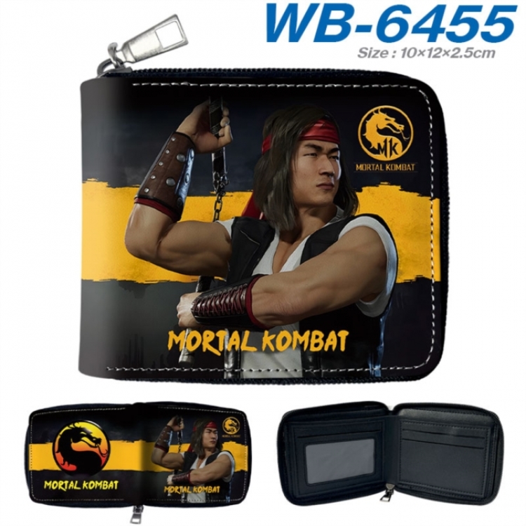 Mortal Komba Anime color short full zip folding wallet 10x12x2.5cm