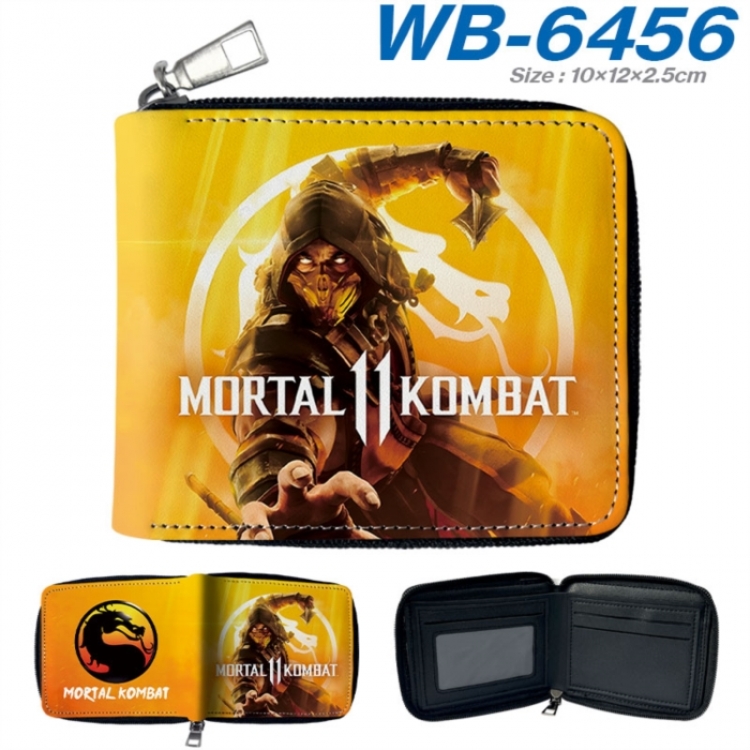 Mortal Komba Anime color short full zip folding wallet 10x12x2.5cm