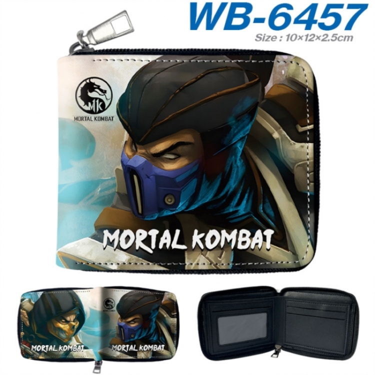 Mortal Komba Anime color short full zip folding wallet 10x12x2.5cm