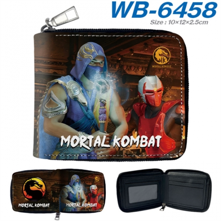 Mortal Komba Anime color short full zip folding wallet 10x12x2.5cm