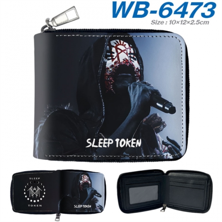 Sleep Token Anime color short full zip folding wallet 10x12x2.5cm