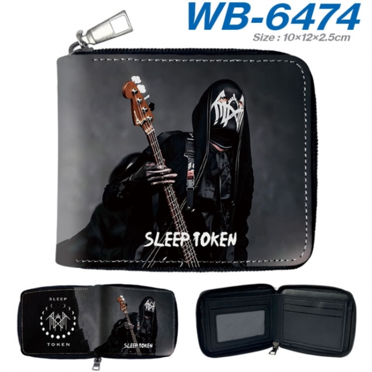 Sleep Token Anime color short full zip folding wallet 10x12x2.5cm