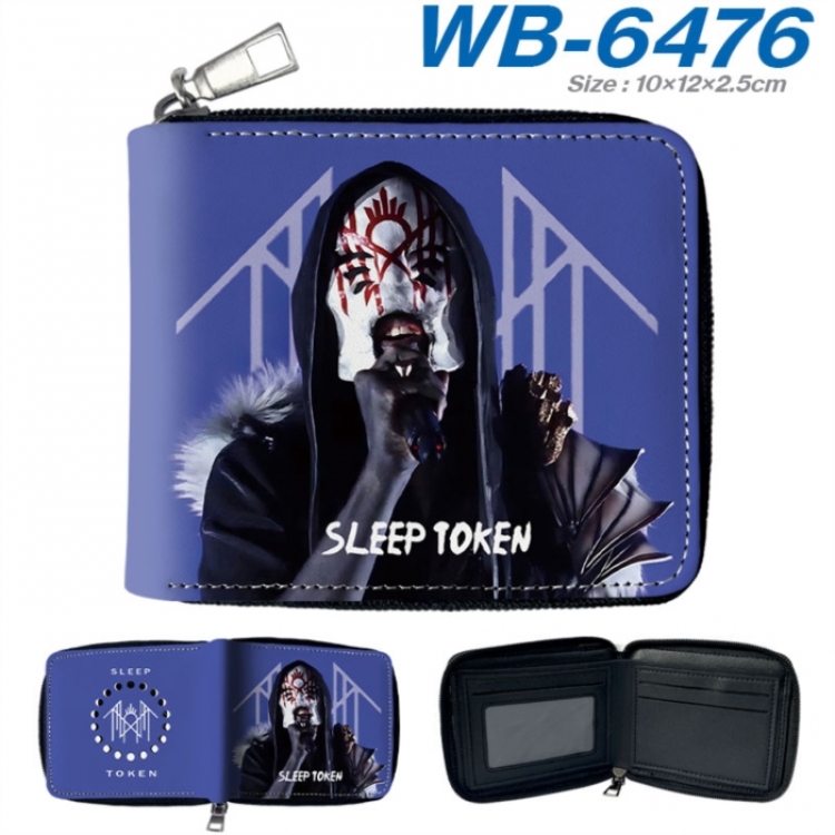 Sleep Token Anime color short full zip folding wallet 10x12x2.5cm