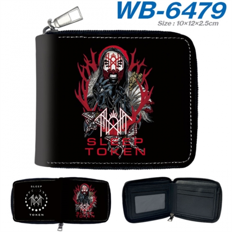 Sleep Token Anime color short full zip folding wallet 10x12x2.5cm