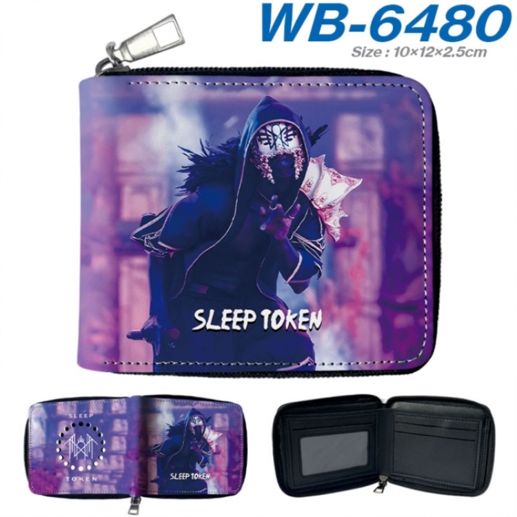 Sleep Token Anime color short full zip folding wallet 10x12x2.5cm