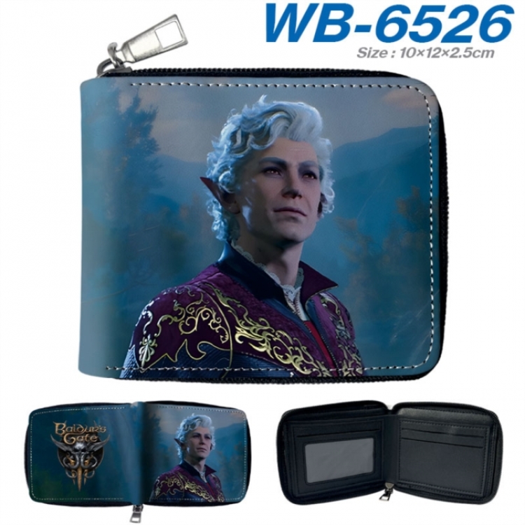 Baldur's Gate Anime color short full zip folding wallet 10x12x2.5cm