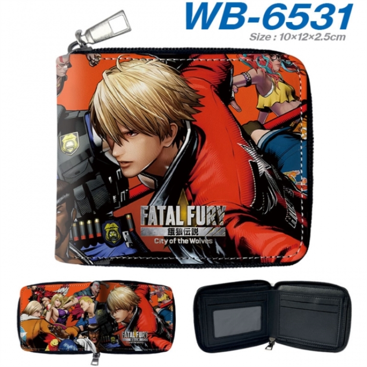 City of the Wolves Anime color short full zip folding wallet 10x12x2.5cm
