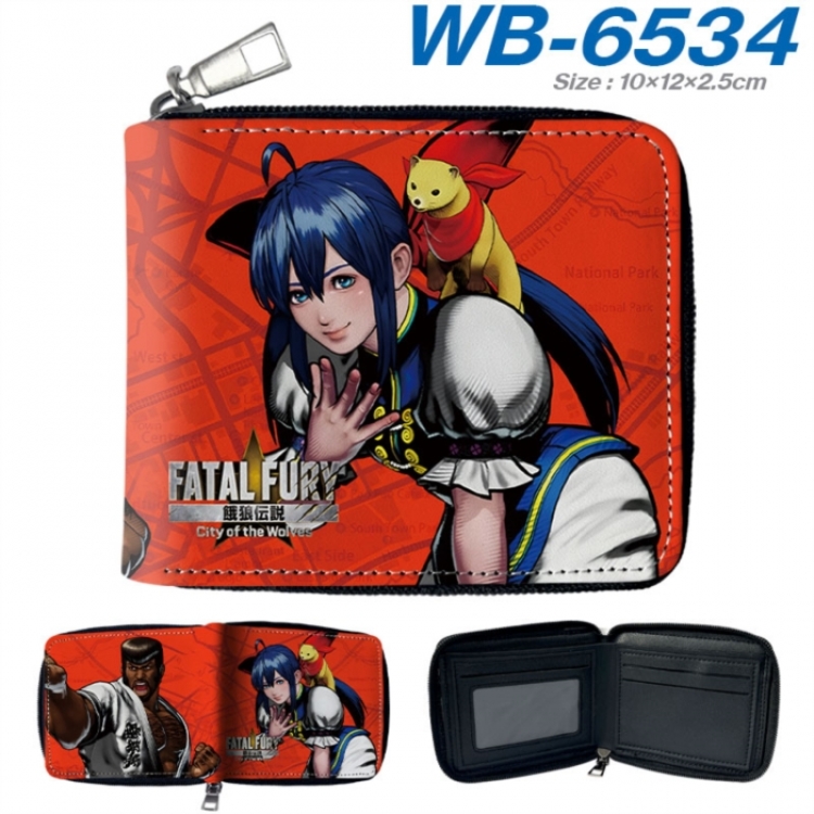 City of the Wolves Anime color short full zip folding wallet 10x12x2.5cm