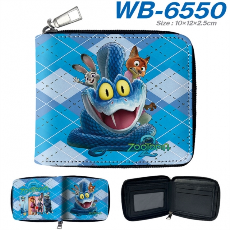 Zootopia Anime color short full zip folding wallet 10x12x2.5cm
