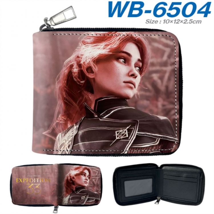 Clair Obscur: Expedition 33 Anime color short full zip folding wallet 10x12x2.5cm