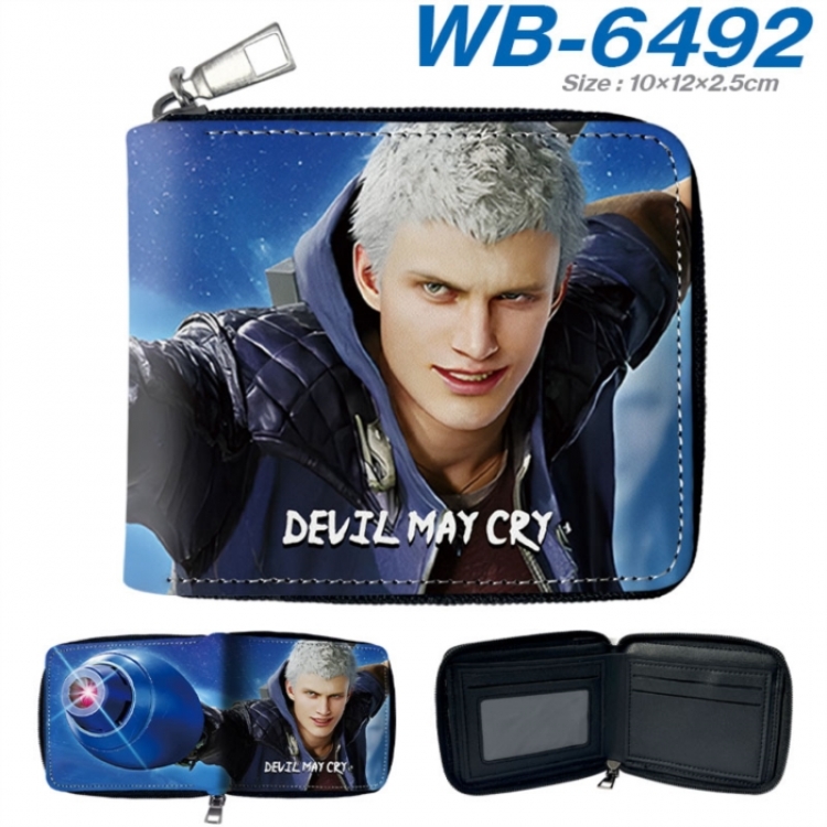 Devil May Cry Anime color short full zip folding wallet 10x12x2.5cm