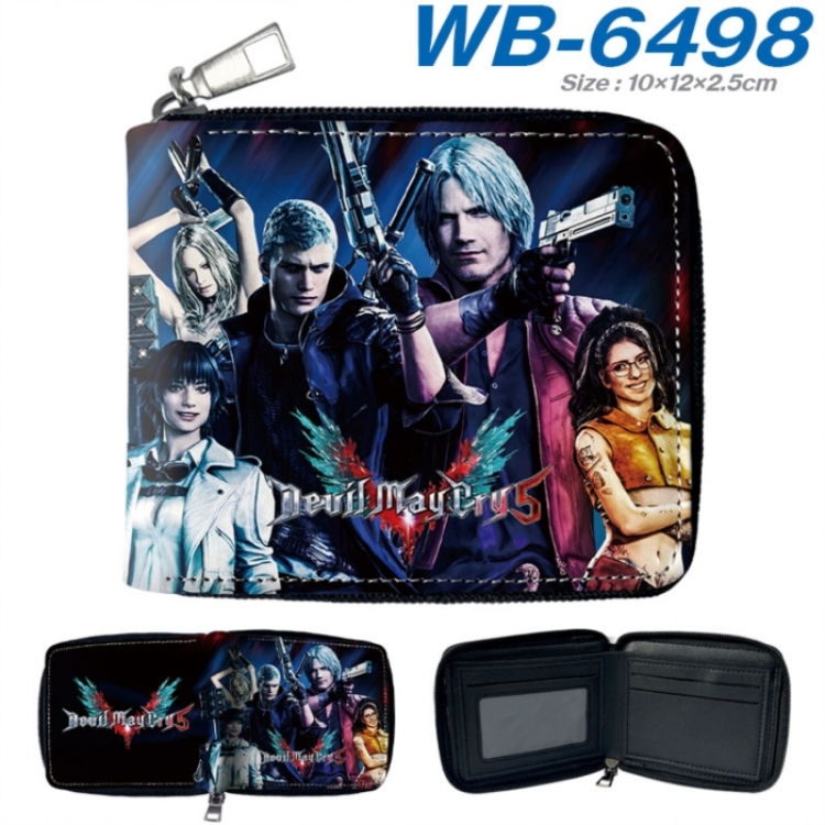 Devil May Cry Anime color short full zip folding wallet 10x12x2.5cm