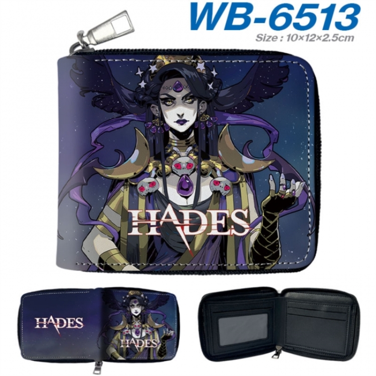 Hades Anime color short full zip folding wallet 10x12x2.5cm