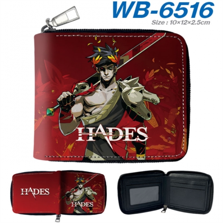 Hades Anime color short full zip folding wallet 10x12x2.5cm