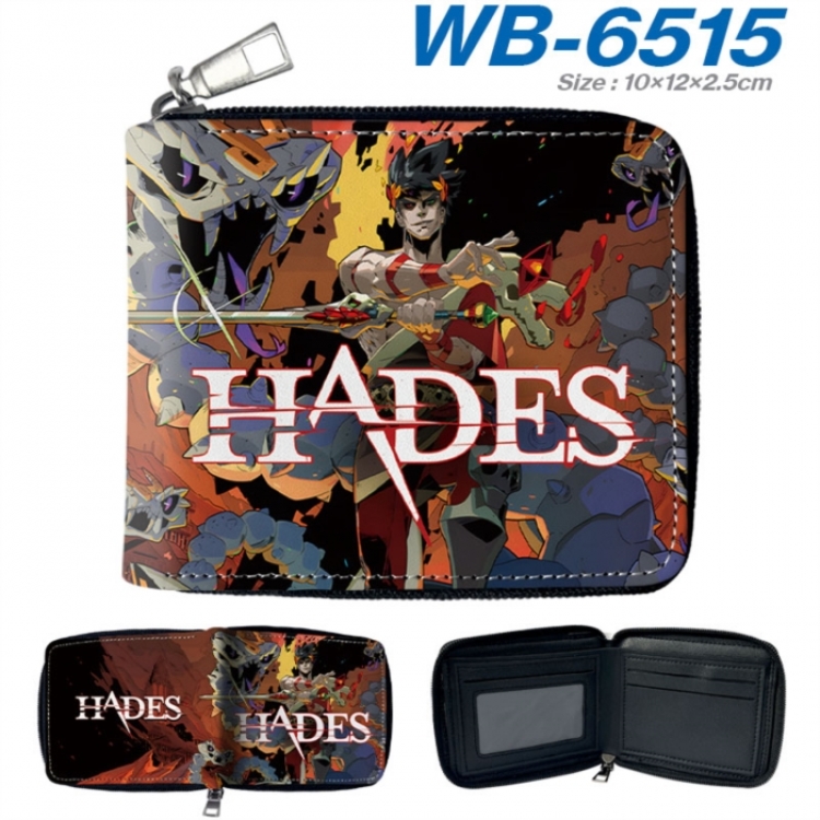 Hades Anime color short full zip folding wallet 10x12x2.5cm