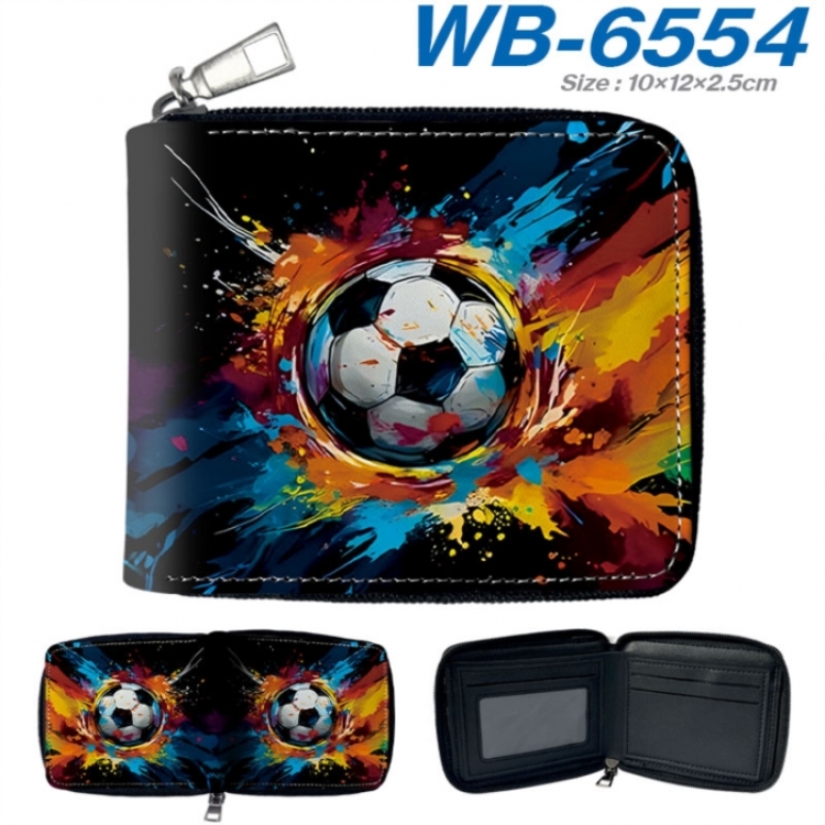 Ball games Anime color short full zip folding wallet 10x12x2.5cm