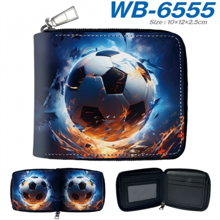 Ball games Anime color short full zip folding wallet 10x12x2.5cm