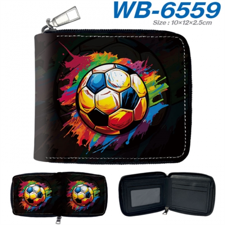 Ball games Anime color short full zip folding wallet 10x12x2.5cm