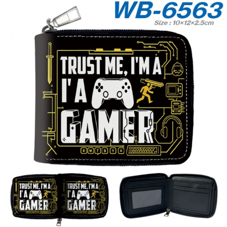 GamePad Anime color short full zip folding wallet 10x12x2.5cm