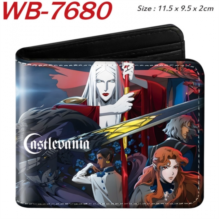 Castlevania Animation color PU leather half fold wallet 11.5X9X2CM
