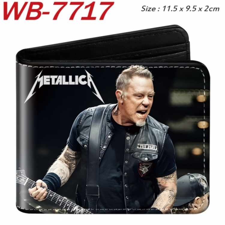 Metallica Animation color PU leather half fold wallet 11.5X9X2CM