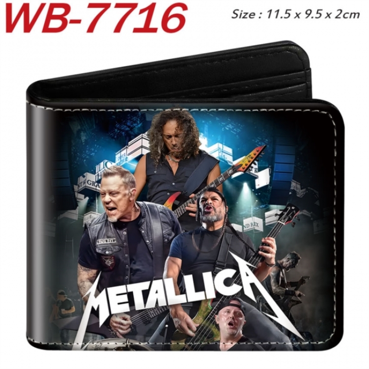 Metallica Animation color PU leather half fold wallet 11.5X9X2CM