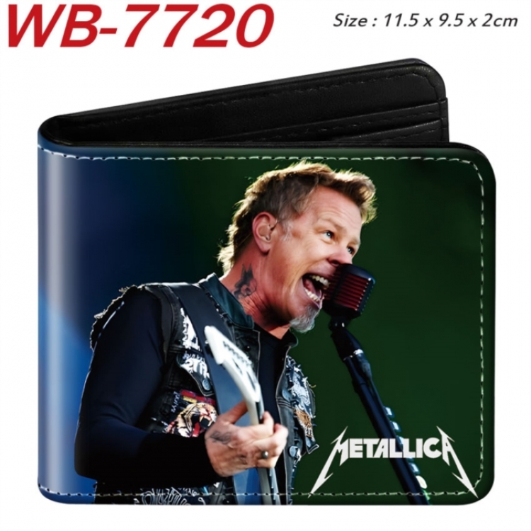 Metallica Animation color PU leather half fold wallet 11.5X9X2CM