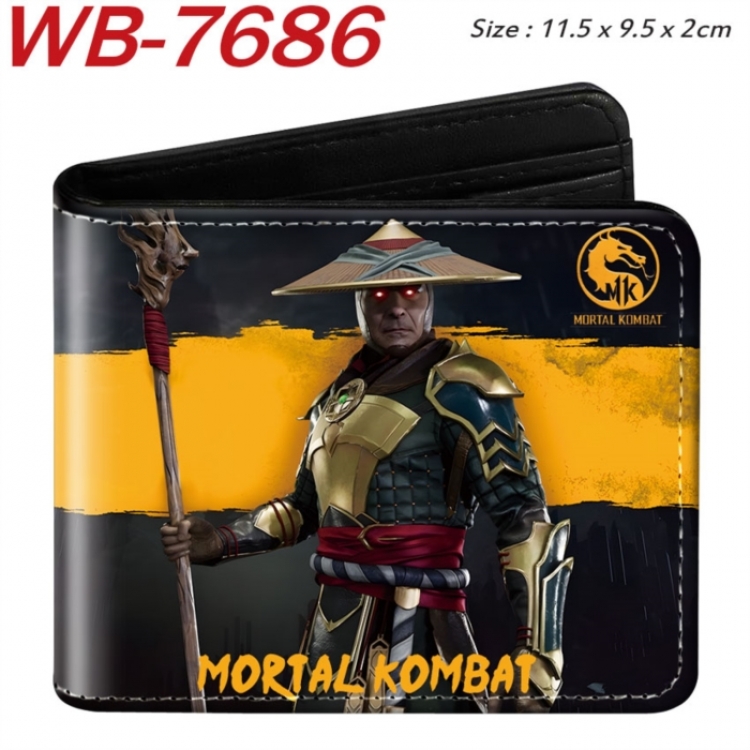 Mortal Kombat Animation color PU leather half fold wallet 11.5X9X2CM