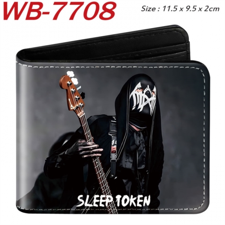 Sleep Token Animation color PU leather half fold wallet 11.5X9X2CM