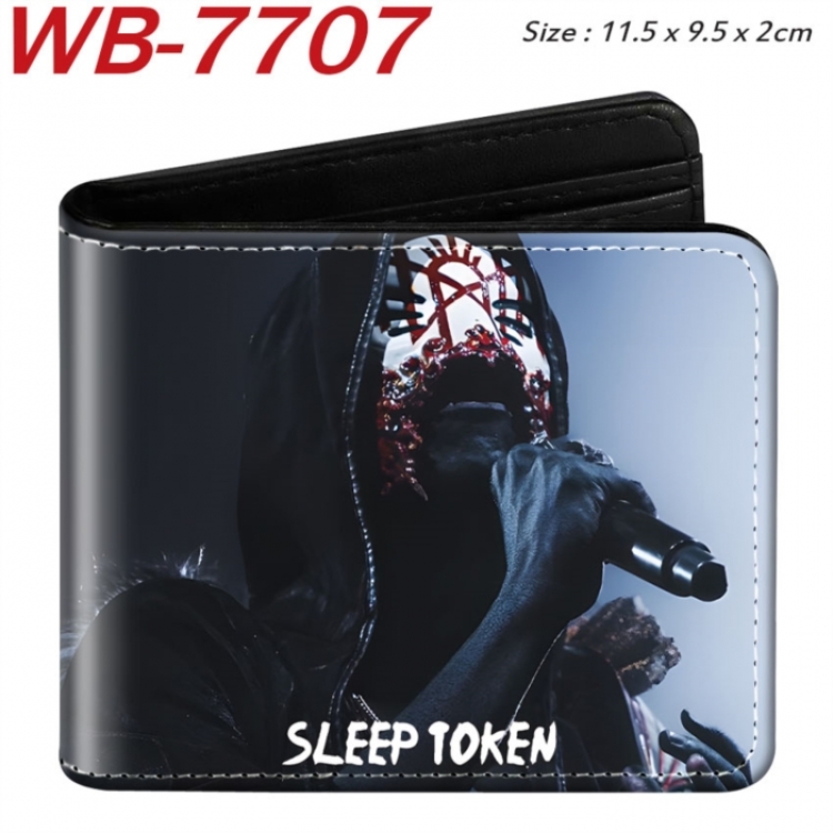 Sleep Token Animation color PU leather half fold wallet 11.5X9X2CM
