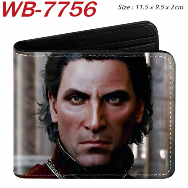 Baldur's Gate Animation color PU leather half fold wallet 11.5X9X2CM