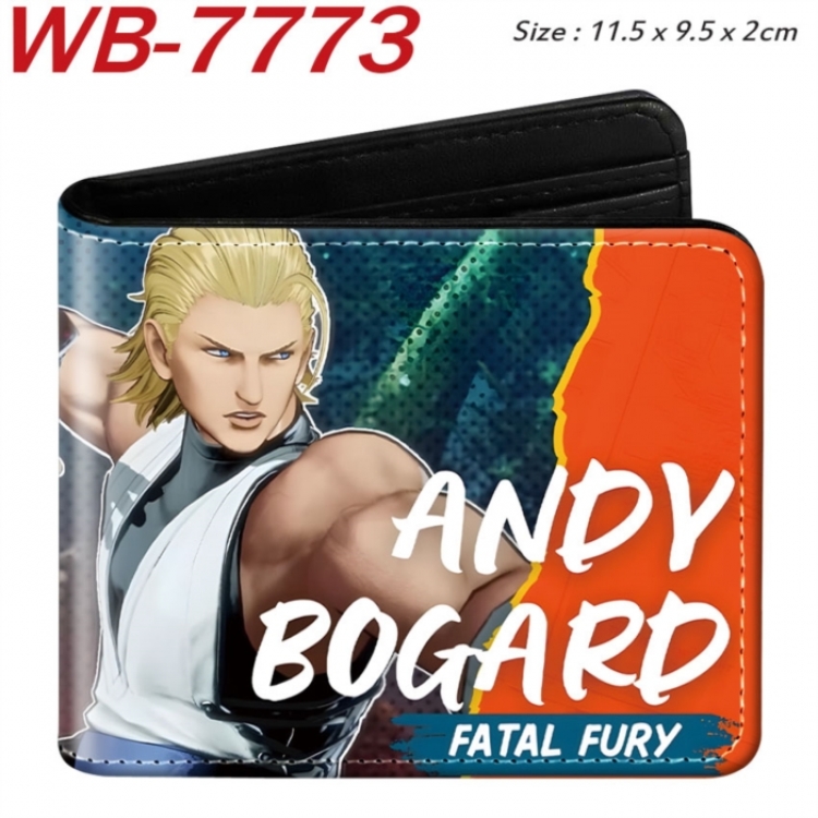 City of the Wolves Animation color PU leather half fold wallet 11.5X9X2CM