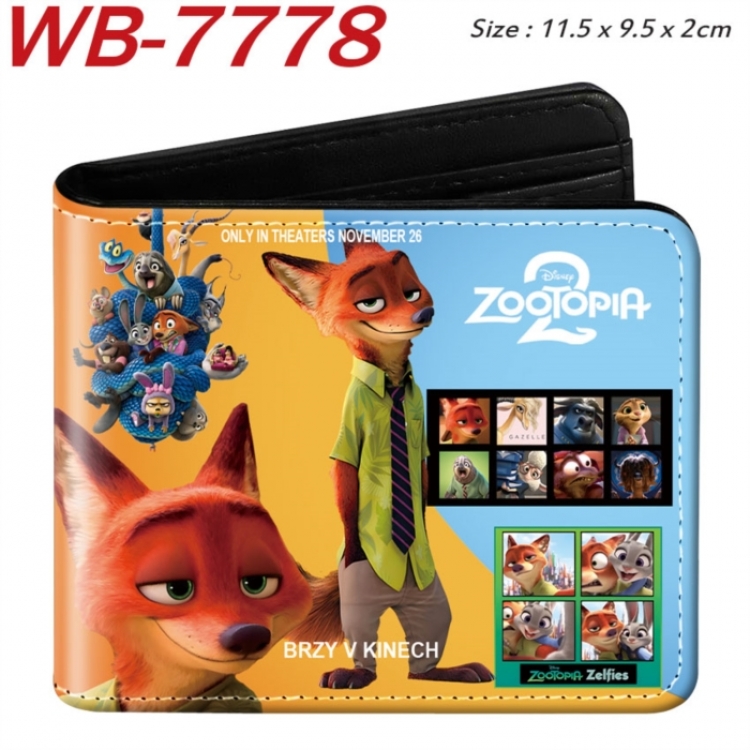 Zootopia Animation color PU leather half fold wallet 11.5X9X2CM