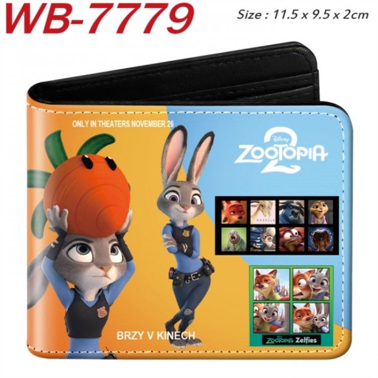 Zootopia Animation color PU leather half fold wallet 11.5X9X2CM