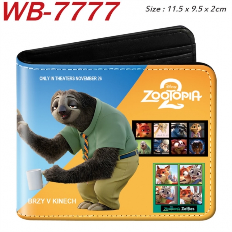 Zootopia Animation color PU leather half fold wallet 11.5X9X2CM