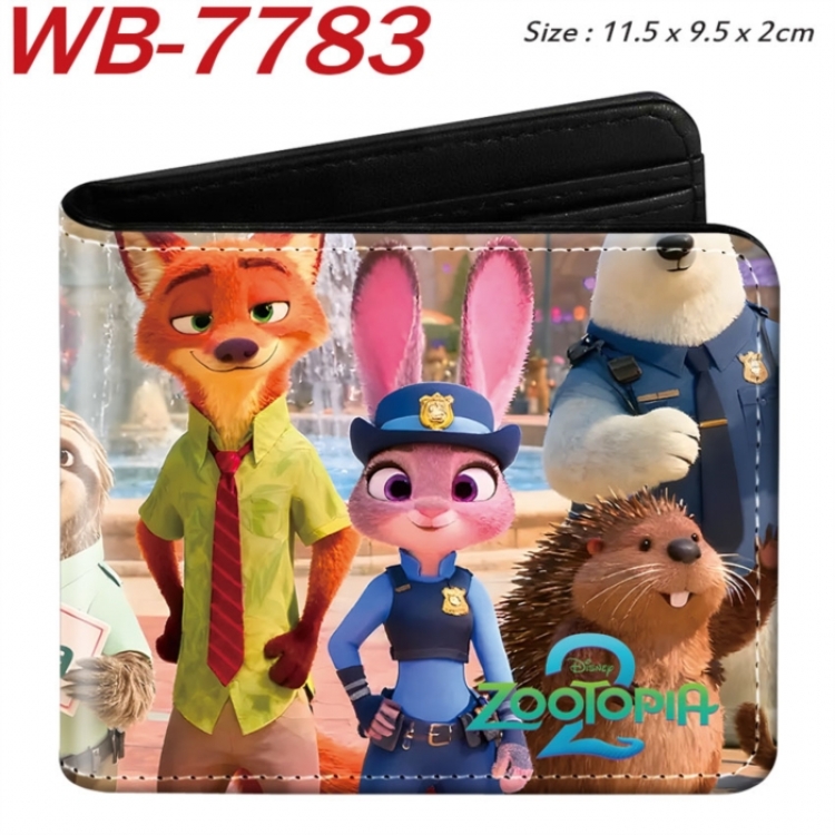 Zootopia Animation color PU leather half fold wallet 11.5X9X2CM