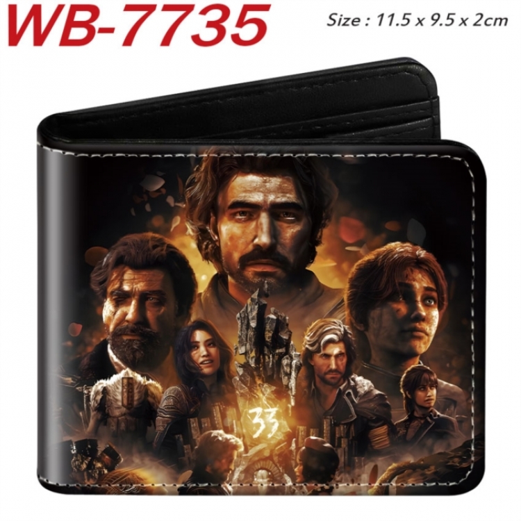 Clair Obscur: Expedition 33 Animation color PU leather half fold wallet 11.5X9X2CM