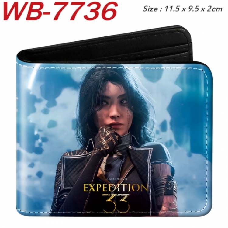 Clair Obscur: Expedition 33 Animation color PU leather half fold wallet 11.5X9X2CM