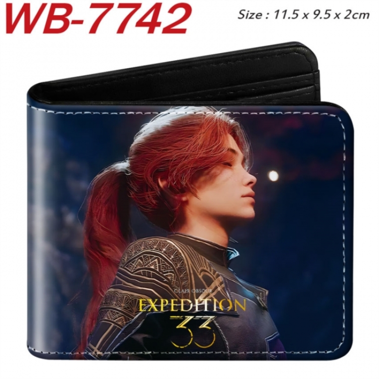 Clair Obscur: Expedition 33 Animation color PU leather half fold wallet 11.5X9X2CM